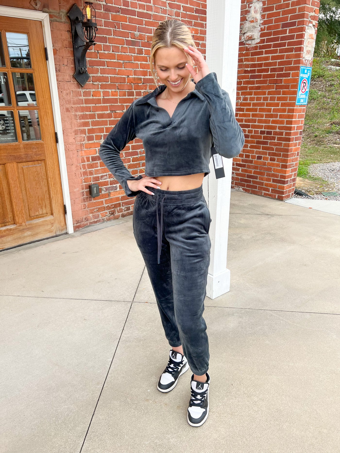 Charcoal Comfy Velour Set