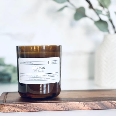 Amber Glass Soy Candle By London James Candle Co