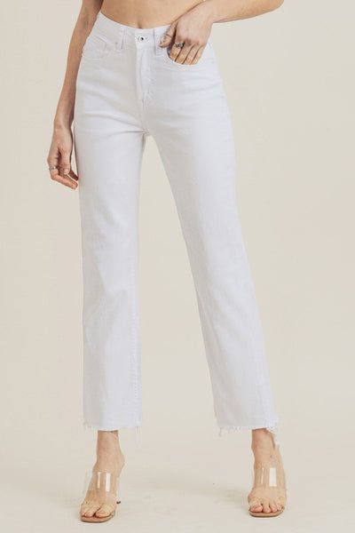 Raw Hem Straight Fit Jean- White