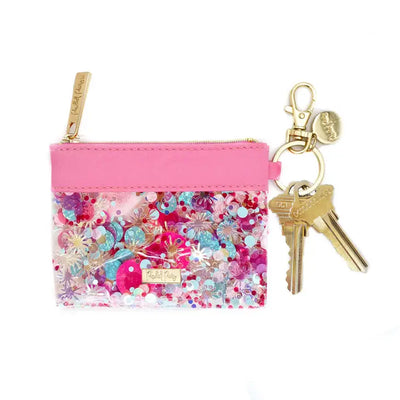 Think Pink Confetti Keychain Wallet By Packed Party