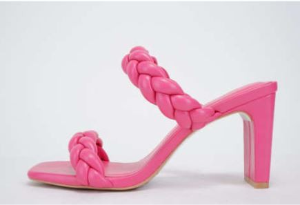 Braided Heel- Bright Pink