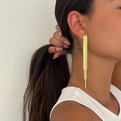 Martina Herringbone Drop Earring